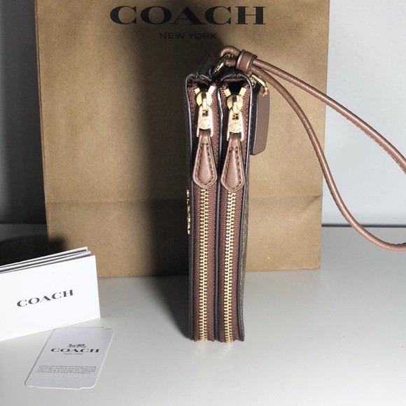 NWT Coach signature double zip wristlets - Picture 3 of 7
